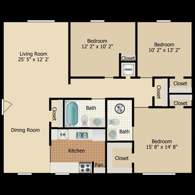 Casa Del Rey Apartments 3 bedroom 1005 sq ft